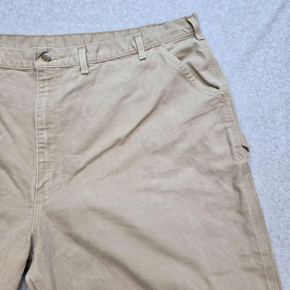 Carhartt Pants Mens 46x30 Beige Carpenter Canvas Relaxed Workwear Pockets